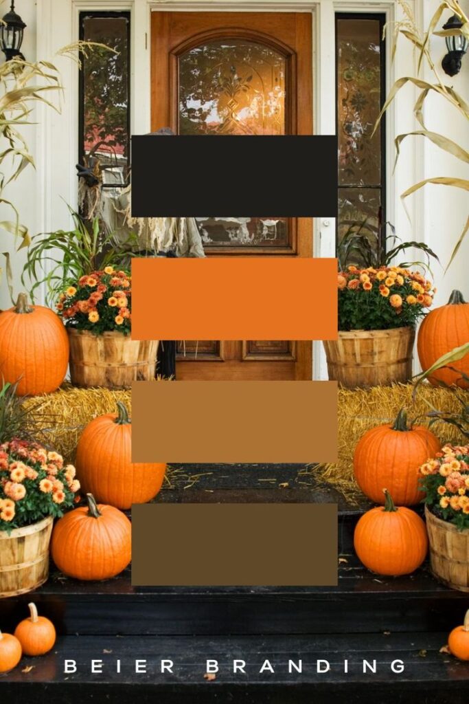 Festive autumn porch decor with pumpkins, hay bales, and colorful flowers, perfect for fall inspiration.